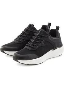 Sneaker Lascana "Turnschuhe", Damen, Gr. 40, schwarz, Obermaterial: 70% Textilmaterial, 30% Lederimitat. Decksohle: 100% Textilmaterial. Futter: 100% Textilmaterial. Laufsohle: 100% Synthetik, unifarben, Basic, Schuhe Sneaker, Freizeitschuh, Schn&uuml;rhalbschuh mit herausnehmbarer Innensohle VEGAN