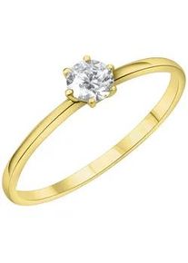 Fingerring Vivance "375/- Gelbgold Zirkonia" Fingerringe Gr. 054 (17,2), Gold, gelb (gelb, weiß) Damen