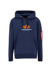 Hoodie Alpha Industries "Alpha Industries Men - Hoodies Basic Rubber" Gr. S, blau (ultra navy) Herren Sweatshirts