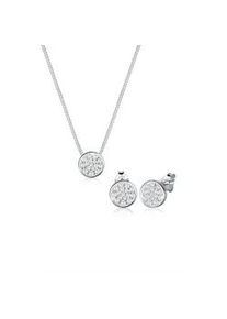 Schmuckset Elli "Zirkonia 925 Sterling Silber" Schmuck-Sets Gr. OneSize, mit Stein, silberfarben (silber, weiß) Damen