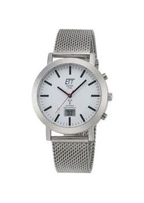 Funkuhr ETT "Station Watch, EGS-11579-11M" Armbanduhren silberfarben Herren Armbanduhr, Herrenuhr, Datum, Solar