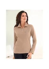 Poloshirt Classic Basics "Poloshirt" Gr. 48, beige Damen Shirts