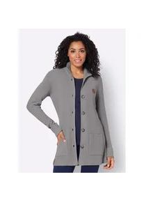 Cardigan Casual Looks Gr. 54, grau (steingrau) Damen Strickjacken