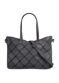 Shopper Samantha Look Gr. B/H/T: 40cm x 28cm x 10cm onesize, grau Damen Taschen echt Leder, Made in Italy