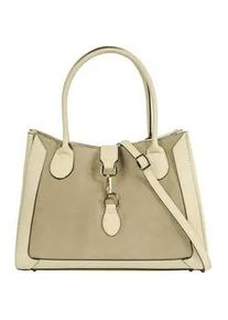 Shopper Samantha Look Gr. B/H/T: 34cm x 27cm x 15cm onesize, beige Damen Taschen echt Leder, Made in Italy