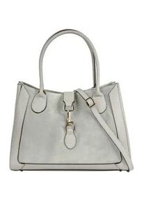 Shopper Samantha Look Gr. B/H/T: 34cm x 27cm x 15cm onesize, grau Damen Taschen echt Leder, Made in Italy