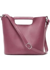 Schultertasche Gretchen "Crocus Shoulderbag" Gr. B/H/T: 13.5cm x 27cm x 33cm, rosa Damen Taschen aus italienischem Rindsleder