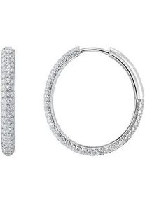 Paar Creolen Thomas Sabo "Schmuck Silber 925 Ohrringe, CR732-051-14" Ohrringe Gr. Silber 925 (Sterlingsilber), silberfarben (silberfarben, kristallweiß, kristallweiß) Damen mit Zirkonia (synth.)