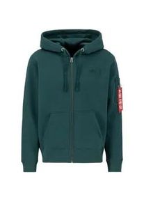 Hoodie Alpha Industries "Alpha Industries Men - Hoodies Back Print Zip Hoodie" Gr. M, grün (force grün) Herren Sweatshirts