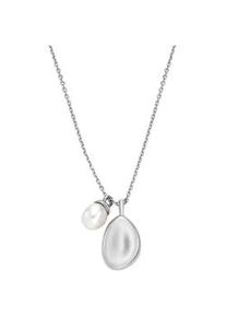 Kette mit Anhänger Skagen "Schmuck Geschenk Edelstahl AGNETHE PEARL PEBBLE, SKJ1831040" Halsketten Gr. Edelstahl-Perlen, L: 45cm, silberfarben (edelstahlfarben, weiß) Damen mit Süßwasserzuchtperle