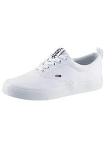 Sneaker Tommy Jeans "WMN CLASSIC SNEAKER" Gr. 41, weiß Damen Schuhe mit gepolstertem Schaftrand, Freizeitschuh, Halbschuh, Schnürschuh