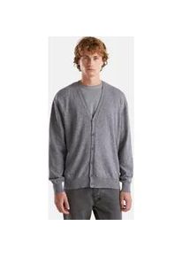 Strickjacke UNITED COLORS OF Benetton Gr. M, grau (grau meliert) Herren Strickjacken mit Knopfleiste