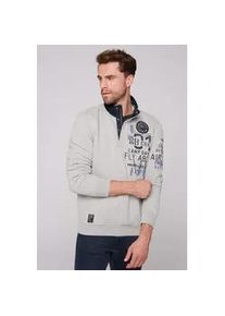 Sweater CAMP DAVID Gr. M, grau (granite melange) Herren Sweatshirts mit Kängurutasche