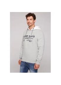 Kapuzensweatshirt CAMP DAVID Gr. 4XL, grau (granite melange) Herren Sweatshirts mit Baumwolle