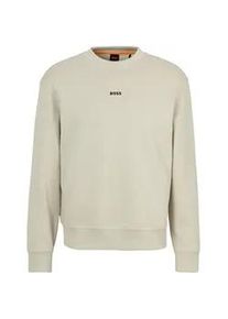 Sweatshirt BOSS ORANGE "WeSmallcrew" Gr. L, beige (light beige271) Herren Sweatshirts mit Logo auf der Brust