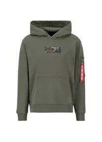 Hoodie Alpha Industries "Alpha Industries Men - Hoodies Camo Panel Hoodie" Gr. M, grün (schwarz olive) Herren Sweatshirts