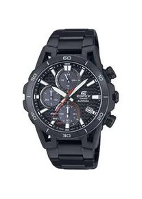 Chronograph Casio EDIFICE Armbanduhren schwarz Herren Armbanduhr, Solar, Herrenuhr, Edelstahlarmband, analog, Tag