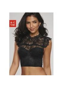 Schalen-BH Lascana Gr. 80, Cup A, schwarz Damen BHs mit Bügel aus edler, dezent transparenter Spitze, sexy Dessous