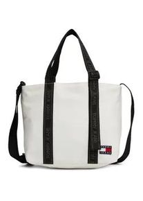 Shopper Tommy Jeans Gr. B/H/T: 24cm x 21cm x 15cm, weiß (ancient whit) Damen Taschen Handtasche Schultertasche Tasche Henkeltasche