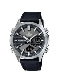 Chronograph Casio EDIFICE Armbanduhren schwarz Herren Quarzuhr, Armbanduhr, Herrenuhr, Lederarmband, analog, digital