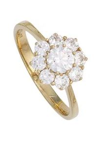 Goldring Jobo Fingerringe Gr. 56, Gelbgold 375, gelb (gelbgold 375) Damen 375 Gold mit Zirkonia