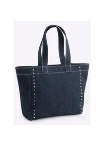 Shopper Heine Gr. B/H/T: 40cm x 26cm x 9cm, blau (marine) Damen Taschen