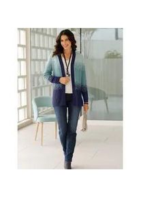 Cardigan Inspirationen Gr. 50, blau (marine, jade, gemustert) Damen Strickjacken