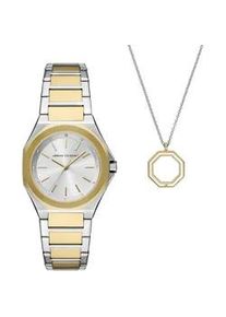 Giorgio Armani Quarzuhr ARMANI EXCHANGE Armbanduhren goldfarben (silberfarben, goldfarben) Damen Armbanduhr, Damenuhr, Edelstahlarmband, ideal auch als Geschenk