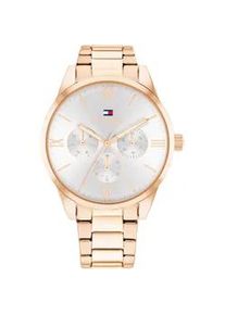 Multifunktionsuhr Tommy Hilfiger "CAMILLE" Armbanduhren rosegold (roségoldfarben, grau) Damen Quarzuhr, Armbanduhr, Damenuhr, Herrenuhr, Edelstahlarmband,Datum