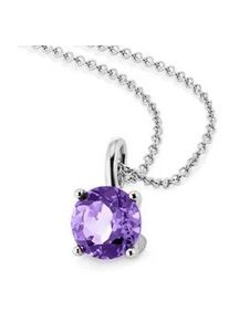 Kette mit Anhänger OROLINO "Gold 585 natürlichem Amethyst 45cm lang" Halsketten Gr. 42 + 3cm, Gold, L: 45cm B: 7.0mm, weiß Damen