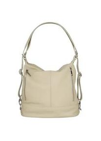 Cityrucksack Samantha Look Gr. B/H/T: 34cm x 31cm x 15cm, beige Rucksäcke echt Leder, Made in Italy