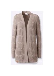 Strickjacke Casual Looks Gr. 44, beige (sesam) Damen Strickjacken