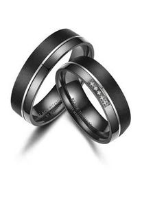 Verlobungsring MARRYA "BLACK TITANIUM by MARRYA" Fingerringe Gr. 64, Titan, schwarz (damen ring, schwarz, silber) Damen