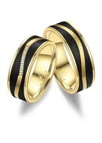 Verlobungsring MARRYA "Carbon Ringe Trauringe Eheringe Partnerringe" Fingerringe Gr. 64, Carbon, schwarz (herren ring, schwarz, gold) Damen