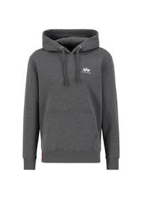 Hoodie Alpha Industries "Alpha Industries Men - Hoodies Basic Small Logo" Gr. XL, grau (charcoal heather/white) Herren Sweatshirts