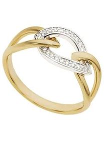 Diamantring Firetti "Schmuck Geschenk Gold 585 Damenring Goldring Diamant" Fingerringe Gr. 16, 0,15 ct P2 = erkennbare Einschlüsse, Gelbgold 585-Weißgold 585-Diamanten, 2,5mm, goldfarben (gelbgoldfarben, weißgoldfarben) Damen mit Brillanten