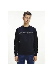 Sweatshirt Tommy Hilfiger "TOMMY LOGO SWEATSHIRT" Gr. L (52), blau (desert sky) Herren Sweatshirts mit klassischem Rundhalsausschnitt