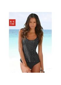 Bügel-Tankini Lascana Gr. 44, Cup C, schwarz-weiß (schwarz, weiß) Damen Bikini-Sets im Pünktchendesign