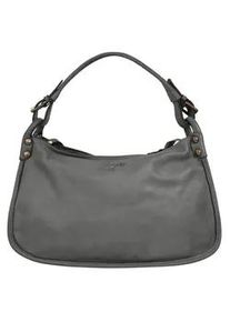 Henkeltasche Samantha Look Gr. B/H/T: 36cm x 22cm x 9cm onesize, grau Damen Taschen echt Leder, Made in Italy