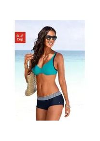 Bügel-Bikini s.Oliver Gr. 36, Cup F, bunt (marine, türkis) Damen Bikini-Sets im Farbmix