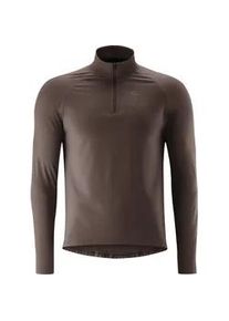 Radtrikot Gonso "Essential Jersey Longsleeve M" Gr. XXL, braun (dunkelbraun) Herren Trikots Fahrradtrikot langarm, Midlayer Trikot