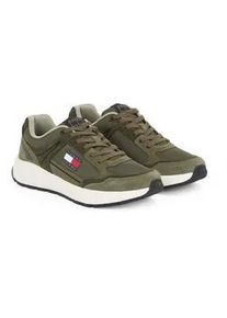 Keilsneaker Tommy Jeans "TJM RUNNER MIX MATERIAL" Gr. 41, grün Herren Schuhe Keilabsatz, Freizeitschuh, Halbschuh, Schnürschuh mit Logoflagge