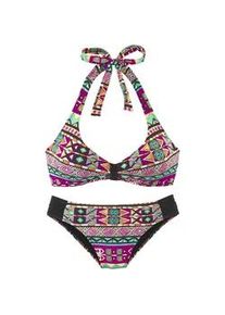 Bandeau-Bikini Buffalo Gr. 36, Cup A/B, pink (pink bedruckt) Damen Bikini-Sets mit buntem Ethno-Print