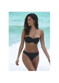 Bügel-Bandeau-Bikini s.Oliver "Cho" Gr. 34, Cup E, schwarz Damen Bikini-Sets Strukturware