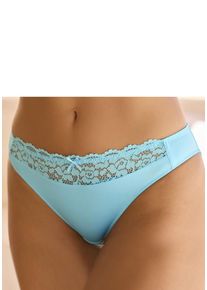 Vivance Slip blau Gr. 32/34 für Damen. Mit Schleife, Spitze. Körpernah