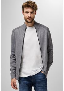 Street One MEN Herren Strickjacke, grau, casual, Gr. L, unifarben, Web, 100% Baumwolle , Strickjacken, aus reiner Baumwolle