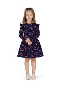 SALT & PEPPER SALT AND PEPPER Mädchen Jerseykleid "AOP Glitter Horse", blau, modisch, Gr. 140, 95% Baumwolle, 5% Elasthan, Kleider, mit glitzerndem Pferdeprint