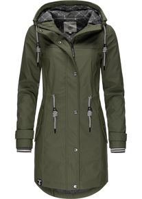 PEAK TIME Damen Regenjacke "L60042", grün, modisch, Gr. XXL, Obermaterial: 100% Polyurethan, Futter 1: 100% Polyester, Futter 2: 60% Baumwolle, 40%