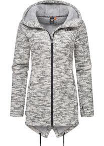 Ragwear Damen Kapuzenstrickjacke "Wingi Melange", grau, sportlich, Gr. L, Strick, Obermaterial: 56% Baumwolle, 44% Polyester, Innenfutter: 100%