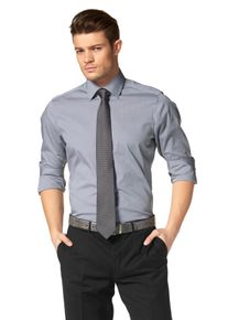 OLYMP Herren Businesshemd "Level Five body fit", grau, elegant, Gr. 44, unifarben, Web, Obermaterial: 97% Baumwolle, 3% Elastolefin, Hemden, Comfort
